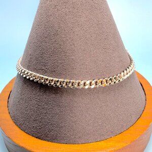 VTG Sterling Silver 925 Curb Link Chain Bracelet Spring Ring Clasp 7.75'' Length